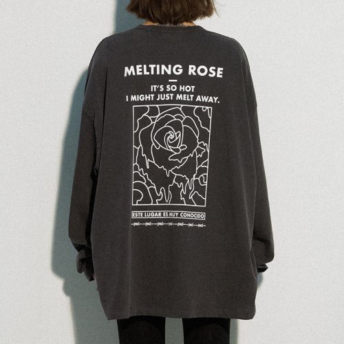 MELTING ROSE LONG SLEEVE CHARCOAL