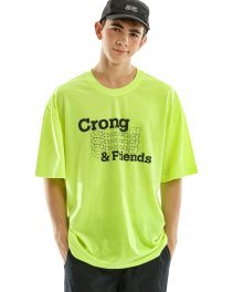 Crong & Friends 프린팅 반팔티 네온그린