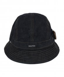 Denim Buckle Bucket Hat [BLACK DENIM]
