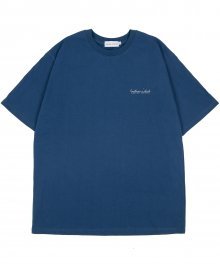 커시브 스몰 로고 숏슬리브 티셔츠 다크블루