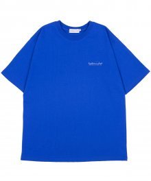 커시브 스몰 로고 숏슬리브 티셔츠 코발트블루