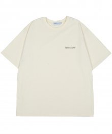 커시브 스몰 로고 숏슬리브 티셔츠 크림