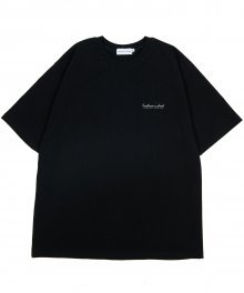 커시브 스몰 로고 숏슬리브 티셔츠 블랙
