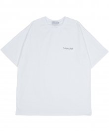커시브 스몰 로고 숏슬리브 티셔츠 화이트