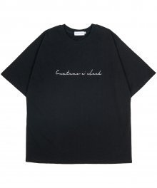 커시브 빅 로고 숏슬리브 티셔츠 블랙