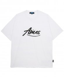 Cursive logo short sleeve T-shirts_WH