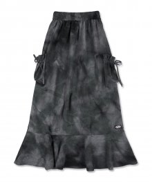 Tie Dye Pocket Maxi Skirt [CHARCOAL]