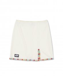Y2K Flower Skirt [CREAM]
