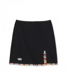 Y2K Flower Skirt [BLACK]