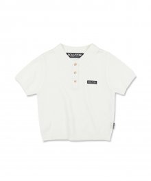 Polo Knit top [WHITE]