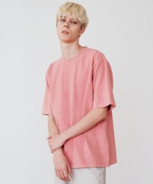 피그먼트 워싱 하프 티셔츠 핑크
