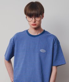 Stripe Wappen S/S T-Shirts(Blue)