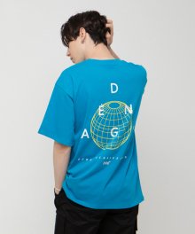 트라이앵글 백 로고 오버사이즈 티셔츠 블루_0128