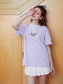 [LALA] 레터링 와펜 루즈핏 티셔츠 (AL2CT593)