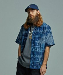 [PENFIELD X FRIZMWORKS] 페이즐리 반팔셔츠 NAVY_FL2WR13M