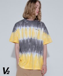 Overfit tie-dye logo printing graphic T-shirt_yellow