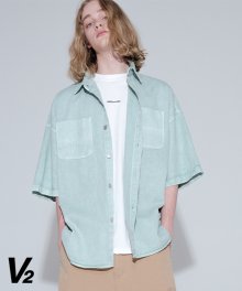 Overfit pigment half shirt jacket_mint