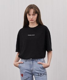 [unisex] slogan damage t (black)