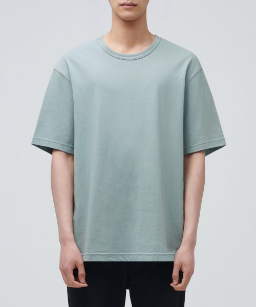 무신사 스탠다드() 릴렉스 핏 크루 넥 티셔츠 [더스티 그린] 상품 이미지