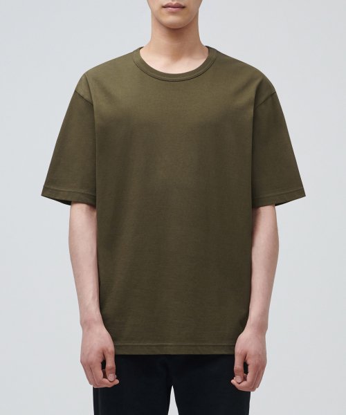 무신사 스탠다드() 릴렉스 핏 크루 넥 티셔츠 [올리브] 상품 이미지
