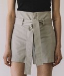 쥐엠쥐에스(GMGS) Highwaist Belt Shorts (Grey)