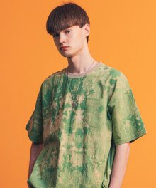 Tie Dye Over-Fit S/S T-Shirts(Green)