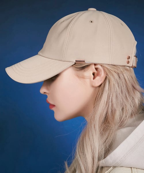 Rose Gold Double LINK OVERFIT Ball CAP Beige Beige