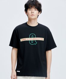 Q 다이애그널 로고 티셔츠 (black)