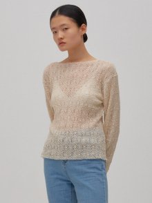 lace long sleeve t shirt (ivory)