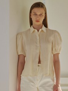 puff pin tuck blouse (ivory)
