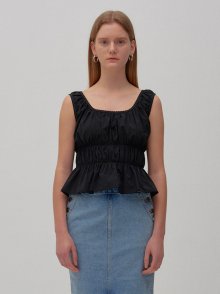 banding shirring sleeveless (black)