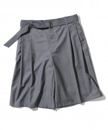 20summer Belted Wide Short Pants melange grey