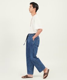 20summer classic cropped denim pants blue