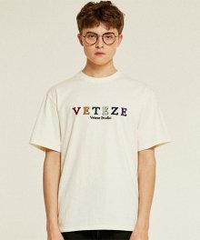 Rainbow Studio Half T-Shirts (cream)