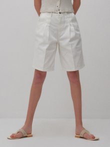 denim half shorts (white)