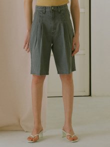 denim half shorts (grey)