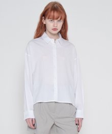 Pigment short unbalance shirt_white