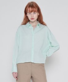Pigment short unbalance shirt_mint
