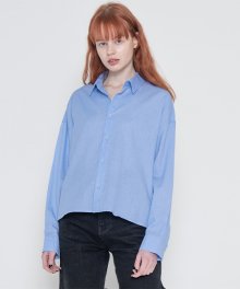 Pigment short unbalance shirt_blue