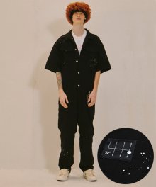 AFTER PAINTING-PLAY HALF SLEEVED JUMP SUIT[BLACK]