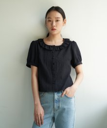 20SR FRILL BLOUSE (BLACK)