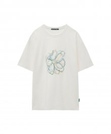유니섹스 썸머 플레르 엠보더리 티셔츠 atb506u(WHITE)