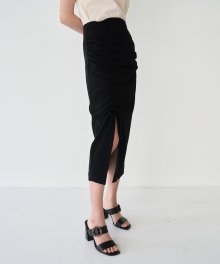 20SR STRING SHIRRING SKIRT (BLACK)