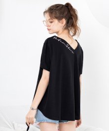 Unbalance short sleeve T-shirt - black