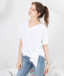 Unbalance short sleeve T - shirt - white