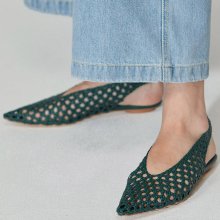 TIE slingback flat shoes [deep green_1cm] JSSO0B902E3