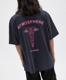 ATMOSPHERE 오버핏 반팔 티셔츠 (Charcoal)