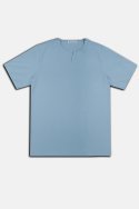 컴스페이스1980(COMSPACE1980) 넥 변형 다트 레귤러 핏 티셔츠 블루