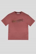 컴스페이스1980(COMSPACE1980) 솔리드 슬로건 세미오버핏 티셔츠 핑크