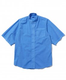 플랩 피그먼트 하프 슬리브 셔츠 (BLUE)